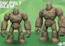 create low poly 3d character for game with rigging and animation